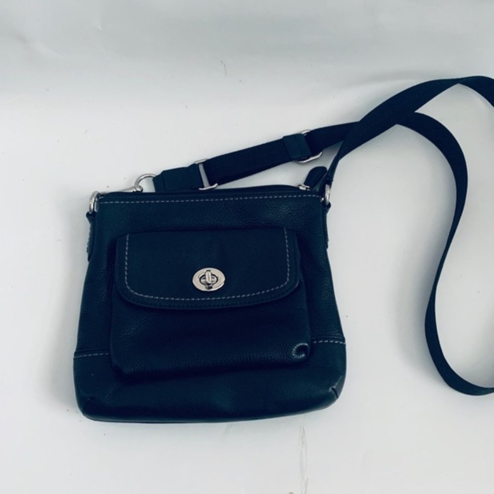 Small Black Leather COACH Purse Crossbody - Picture 2 of 5